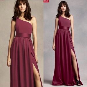 white by vera wang wine one shoulder maxi dress plus size 18